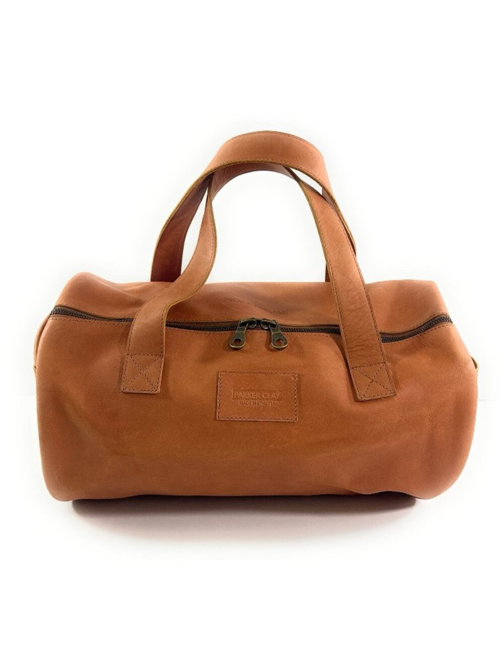 Parker Clay Omo Overnight Full Grain Leather Weekender Duffle Bag Rust Brown